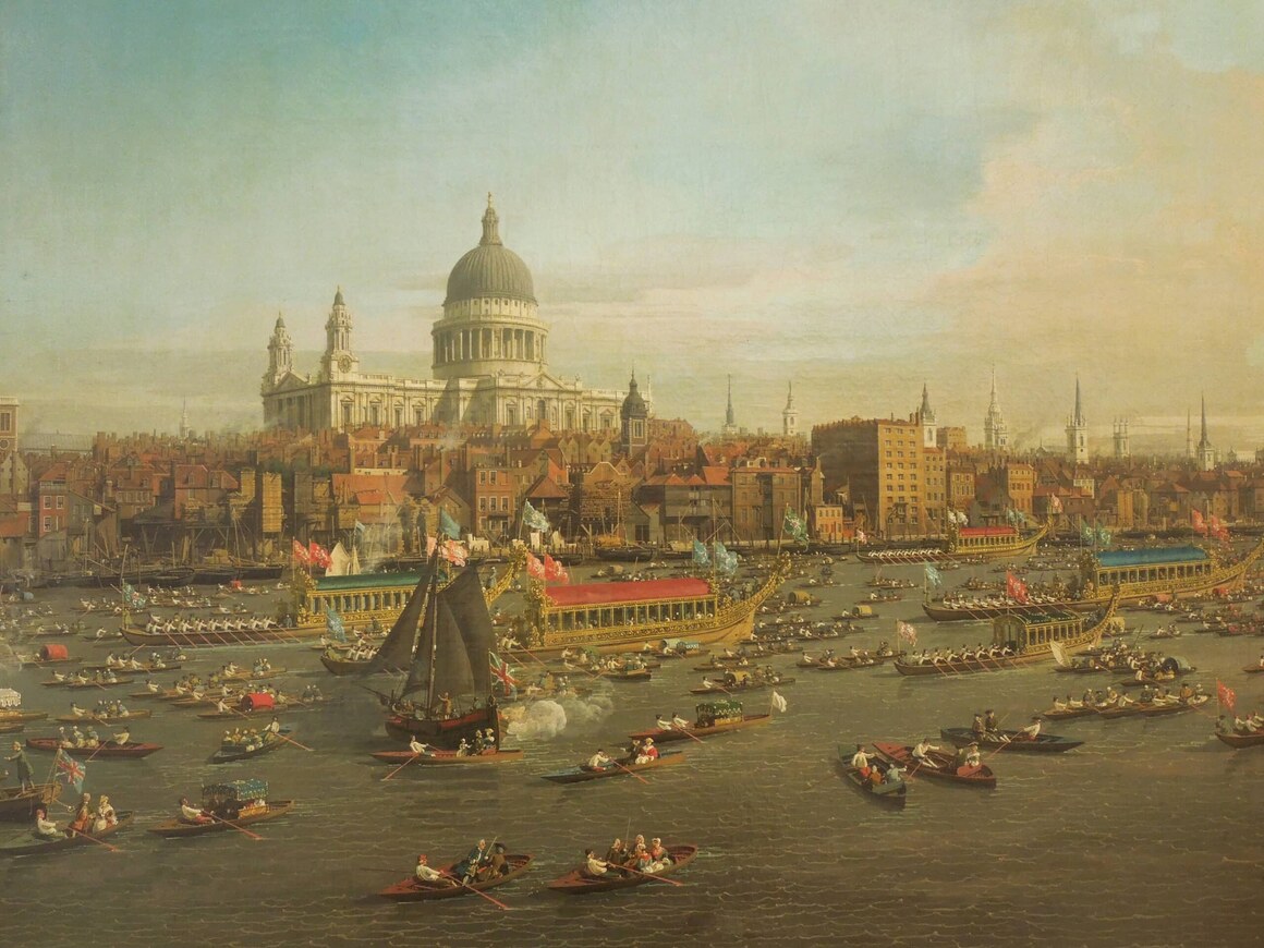 Source painting of the River Thames and Saint Paul’s Cathedral used for the matched regularization comparison